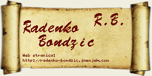 Radenko Bondžić vizit kartica